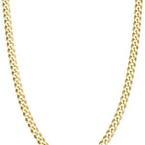 18k Gold 925 Sterling Silver Cuban Link Curb Chain Necklace for Women